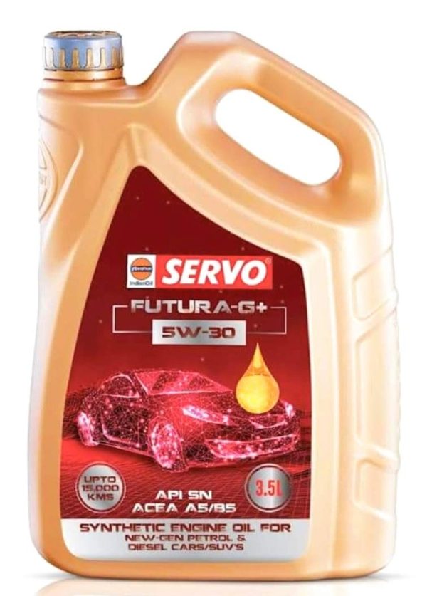 SERVO Futura G Plus Synthetic Engine Oil for Petrol and Diesel Car/SUVs 5W-30, 3.5L