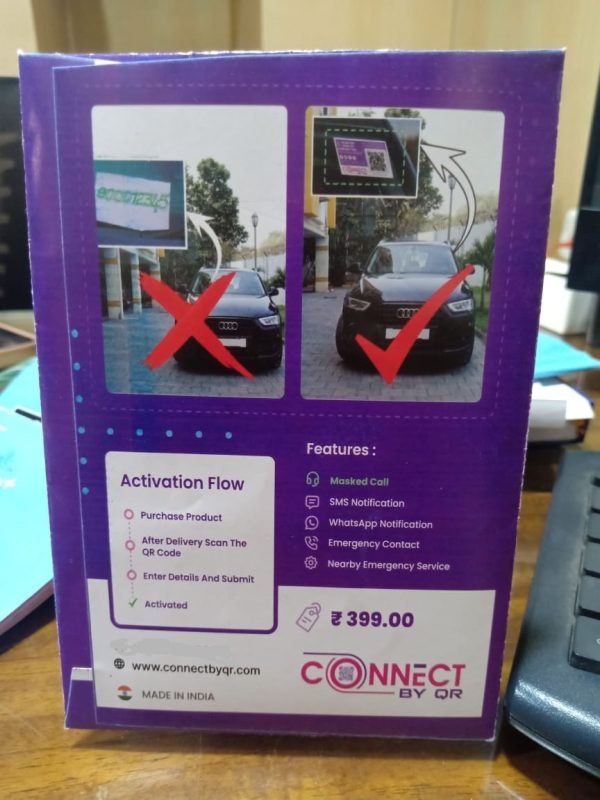 Connect By Qr CAR OWNER CONTACT QR TAG (Set of 2) - Image 2