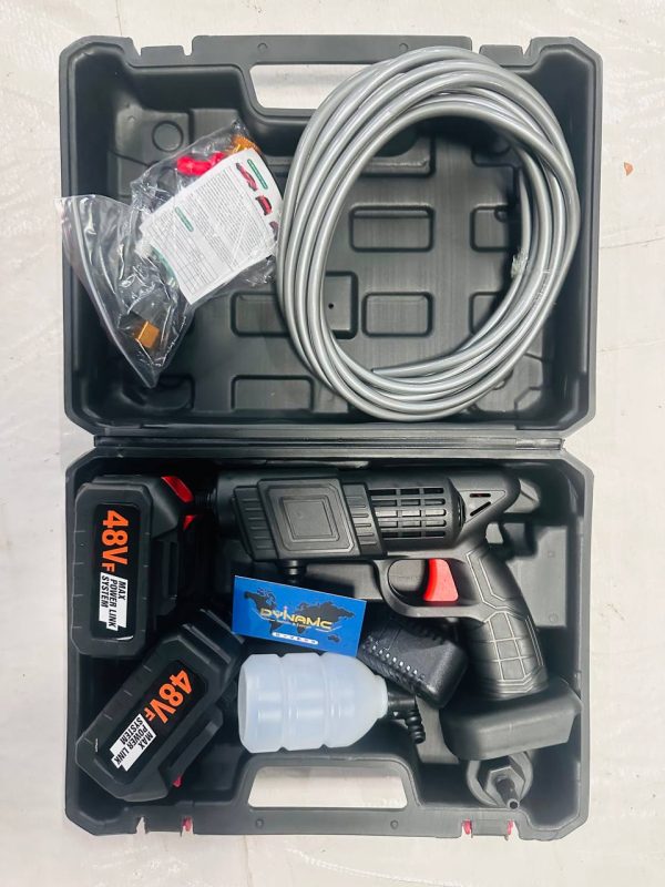 High Pressure Water Gun for Car Wash and Bike Cleaning - Wireless Pressure Washer Gun, 48V, 12000mAh, Adjustable Nozzle and 5M Hose Pipe - Image 2